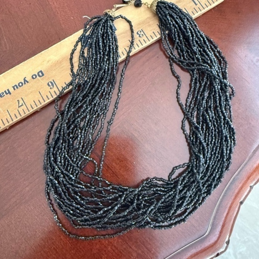 Vintage Black Seeds Necklace